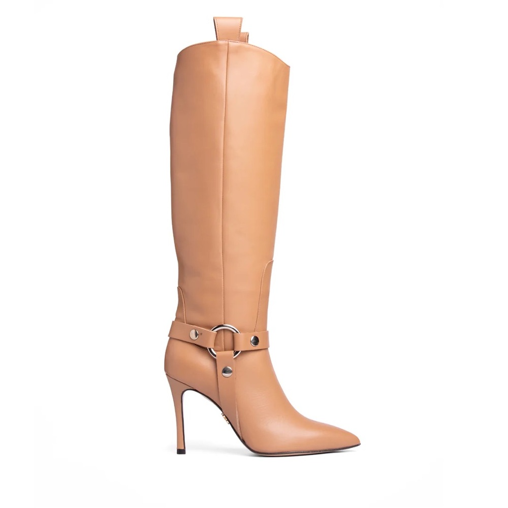 Beautiisoles phoebe beige leather boot | Size 8